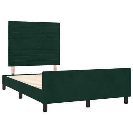 sengeramme uden madras 120x190 cm fløjl mørkegrøn