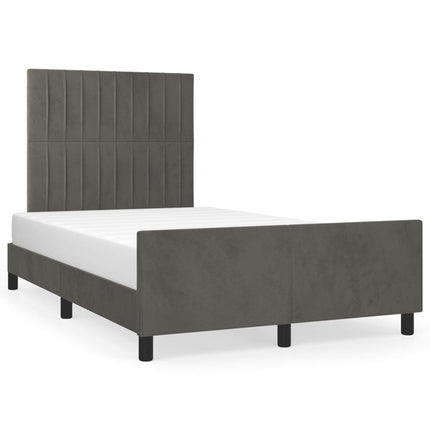 sengeramme uden madras 120x190 cm fløjl enkeltseng mørkegrå