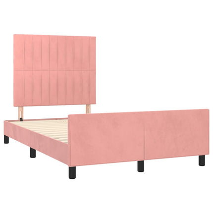 sengeramme uden madras 120x190 cm fløjl lyserød