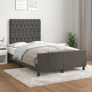 sengeramme uden madras 120x190 cm fløjl enkeltseng mørkegrå