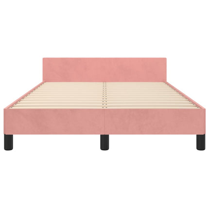 sengeramme uden madras 120x190 cm fløjl lyserød