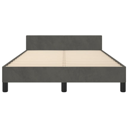 sengeramme uden madras 120x190 cm fløjl enkeltseng mørkegrå