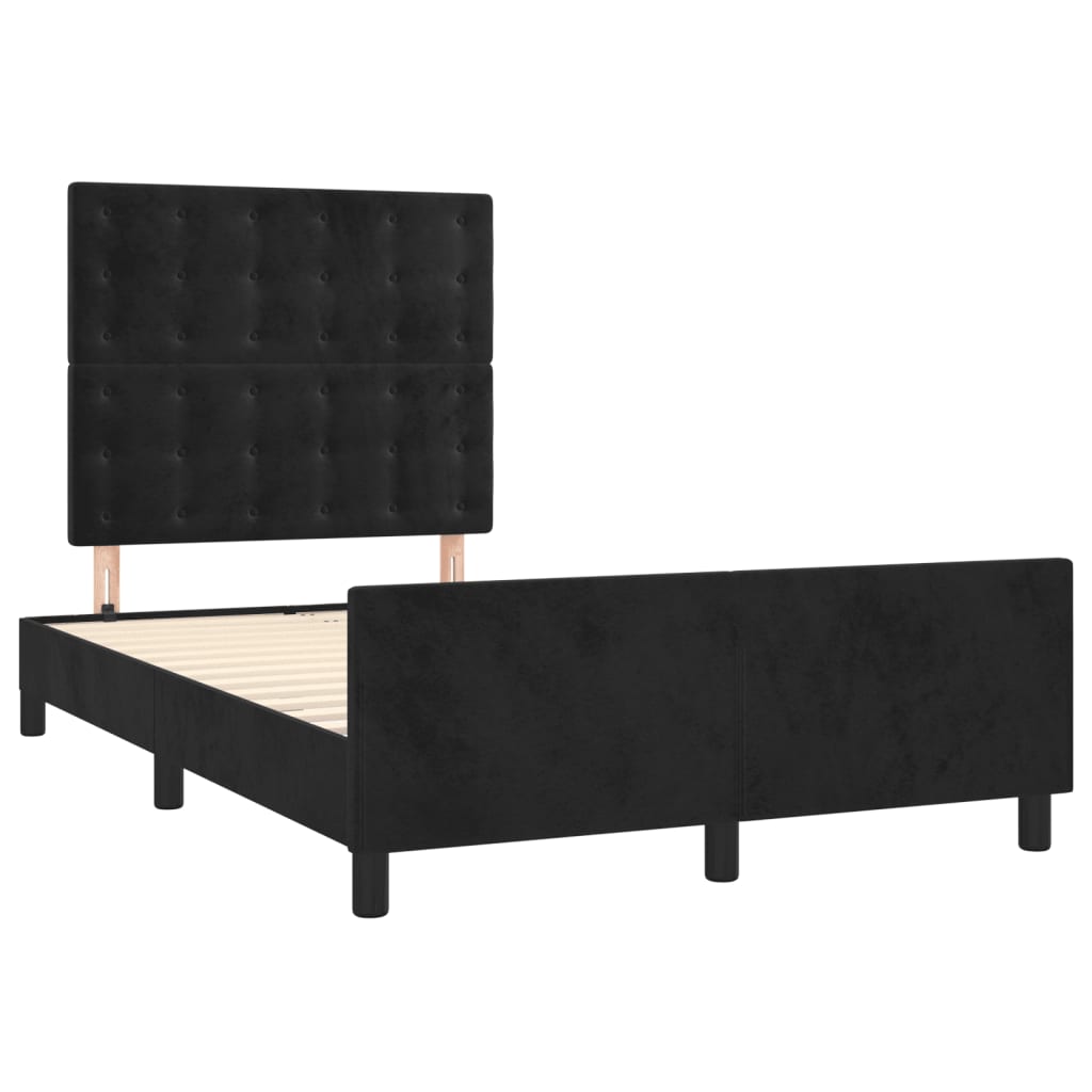 sengeramme uden madras 120x190 cm fløjl enkeltseng sort