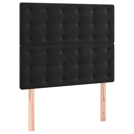 sengeramme uden madras 120x190 cm fløjl enkeltseng sort