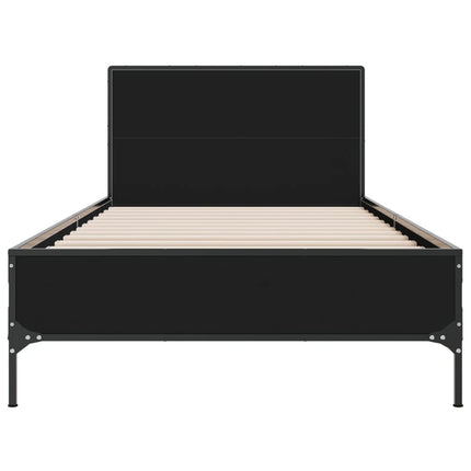 sengeramme 90x200 cm konstrueret træ og metal sort