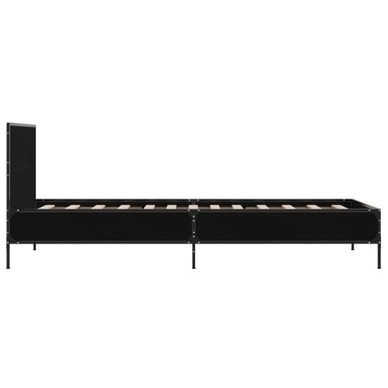 sengeramme 90x200 cm konstrueret træ og metal sort