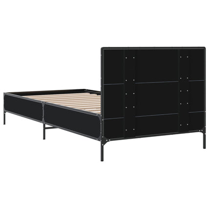 sengeramme 90x190 cm konstrueret træ og metal sort