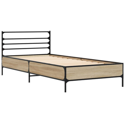 sengeramme 100x200 cm konstrueret træ og metal sonoma-eg