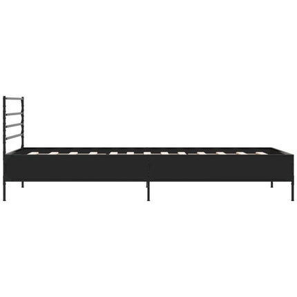sengeramme 90x190 cm konstrueret træ og metal sort