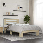 sengeramme 75x190 cm konstrueret træ og metal sonoma-eg