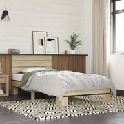 sengeramme 90x200 cm konstrueret træ og metal sonoma-eg