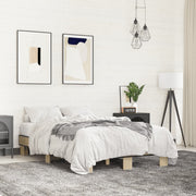 sengestel 120x200 cm konstrueret træ og metal sonoma-eg
