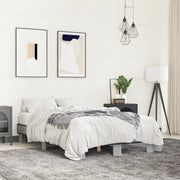 sengestel 120x200 cm konstrueret træ og metal grå sonoma-eg
