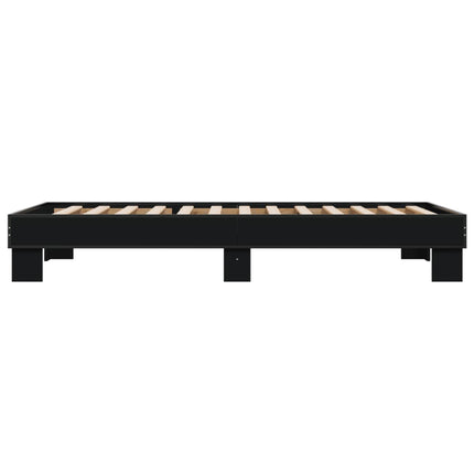 sengeramme 90x200 cm konstrueret træ og metal sort