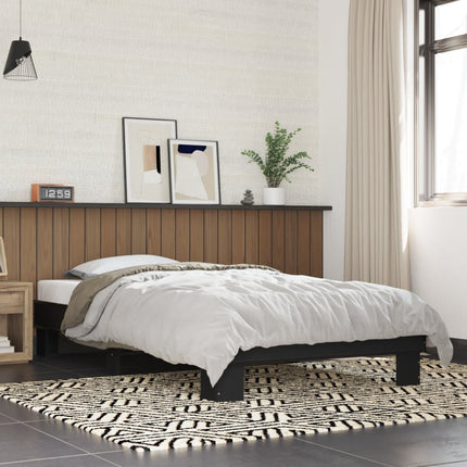 sengeramme 90x200 cm konstrueret træ og metal sort