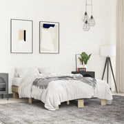sengestel 120x190 cm konstrueret træ og metal sonoma-eg