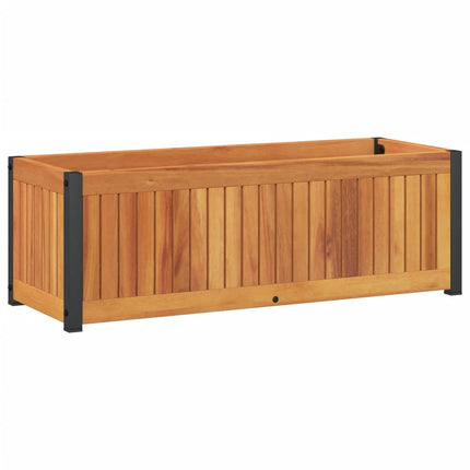 plantekasse 80x30x27,5 cm massivt akacietræ og stål