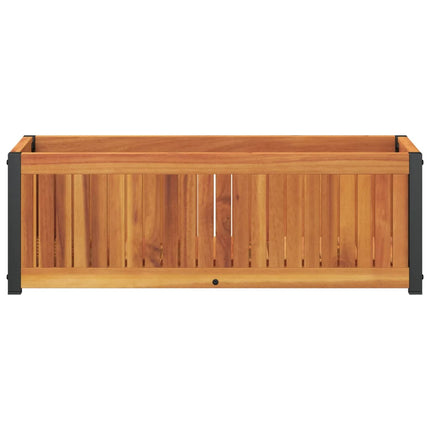 plantekasse 80x30x27,5 cm massivt akacietræ og stål