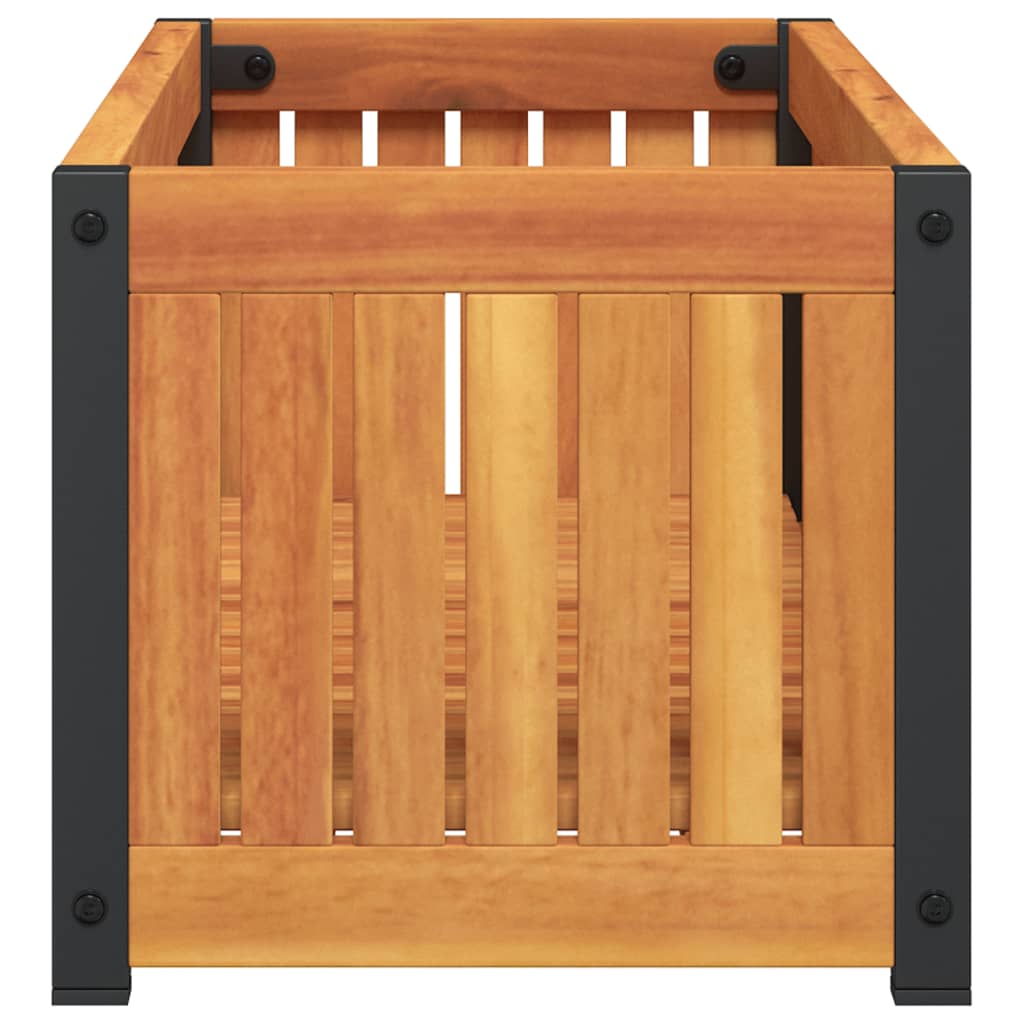 plantekasse 80x30x27,5 cm massivt akacietræ og stål