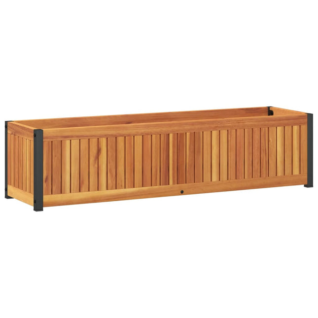plantekasse 110x30x27,5 cm massivt akacietræ og stål