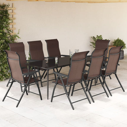 havestole 8 stk. foldbar polyrattan brun