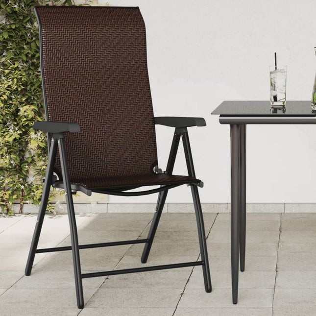 havestole 8 stk. foldbar polyrattan brun