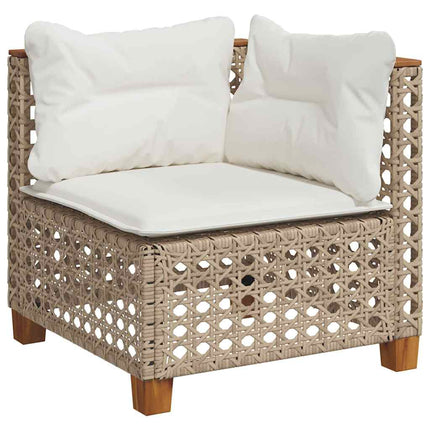 sofasæt til haven 7 dele med hynder polyrattan beige