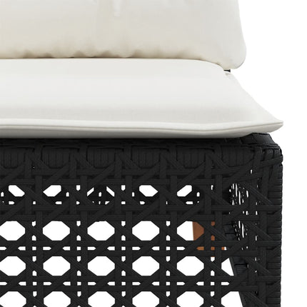 sofasæt til haven 7 dele med hynder polyrattan sort