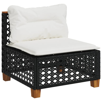 sofasæt til haven 8 dele med hynder polyrattan sort