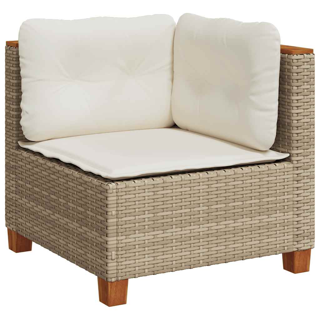 sofasæt til haven 9 dele med hynder polyrattan beige