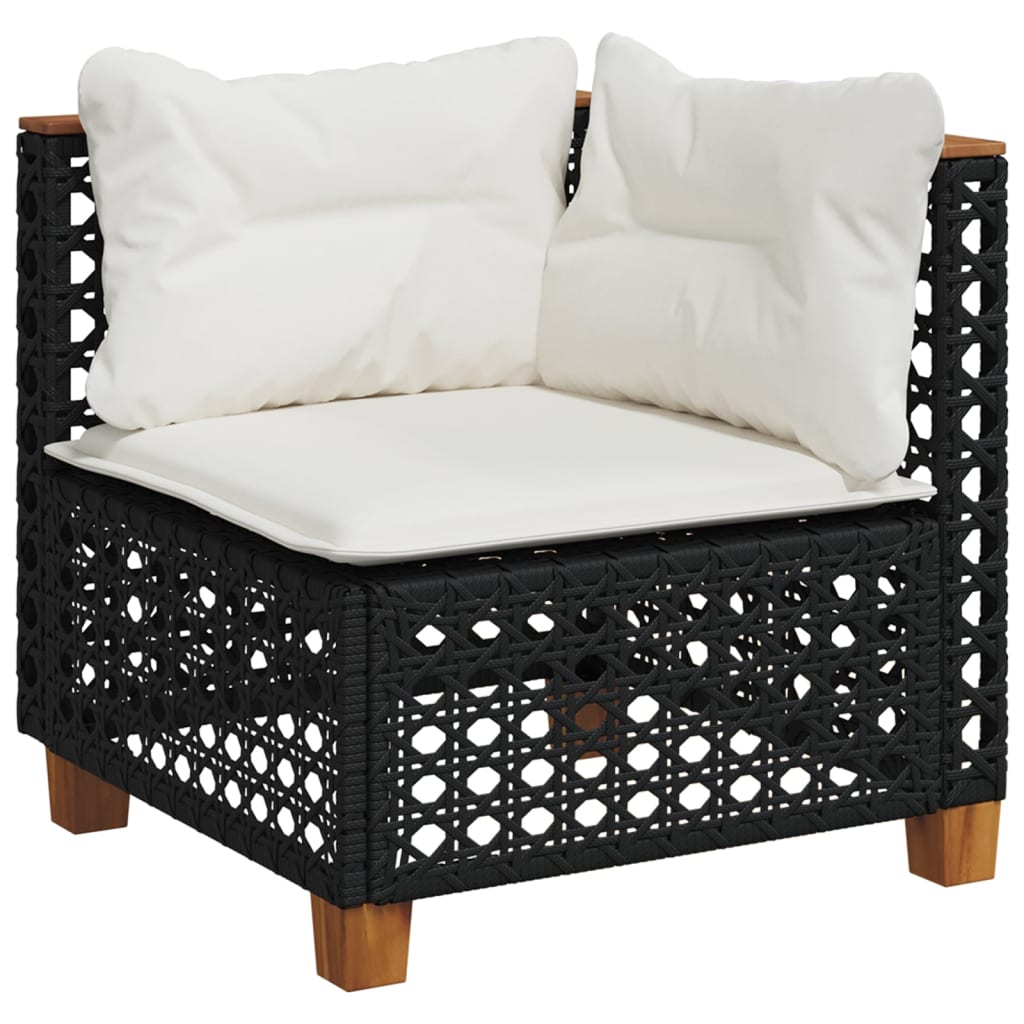 sofasæt til haven 5 dele med hynder polyrattan sort