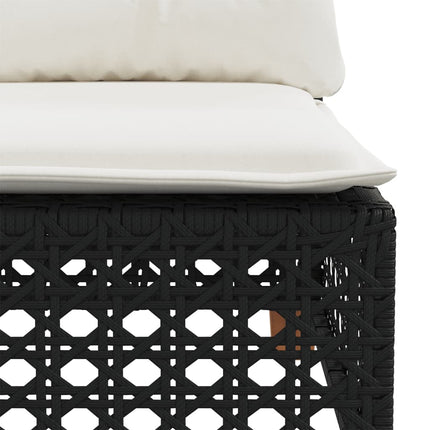 sofasæt til haven 6 dele med hynder polyrattan sort