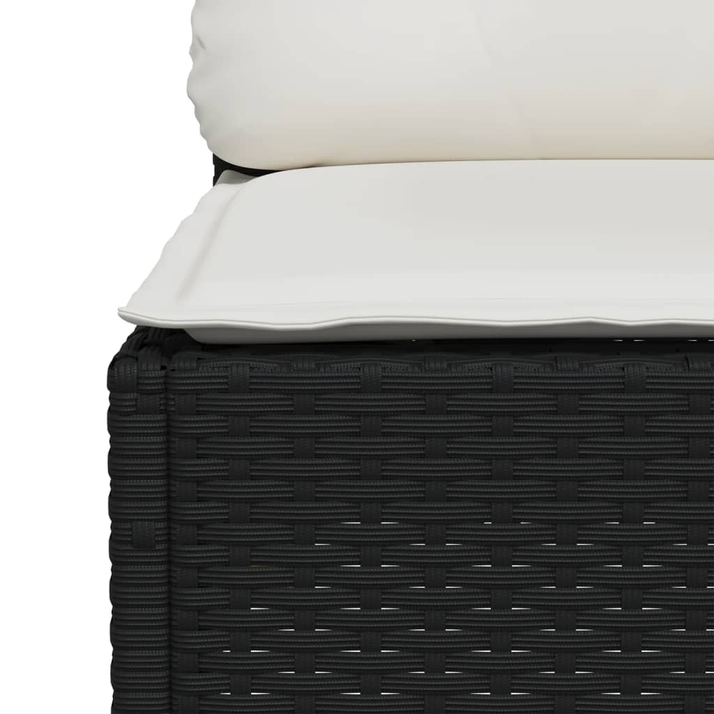 sofasæt til haven 4 dele med hynder polyrattan sort