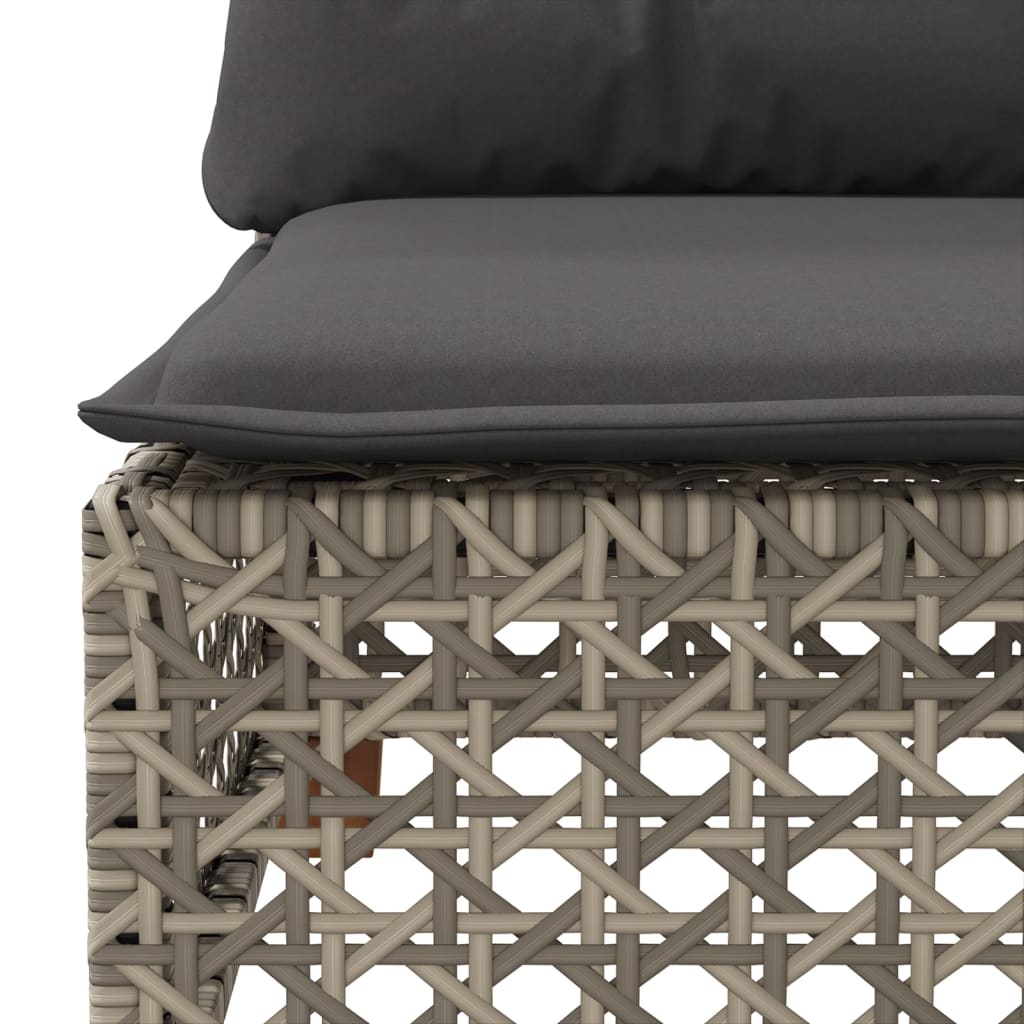 sofasæt 5 dele med hynder polyrattan grå