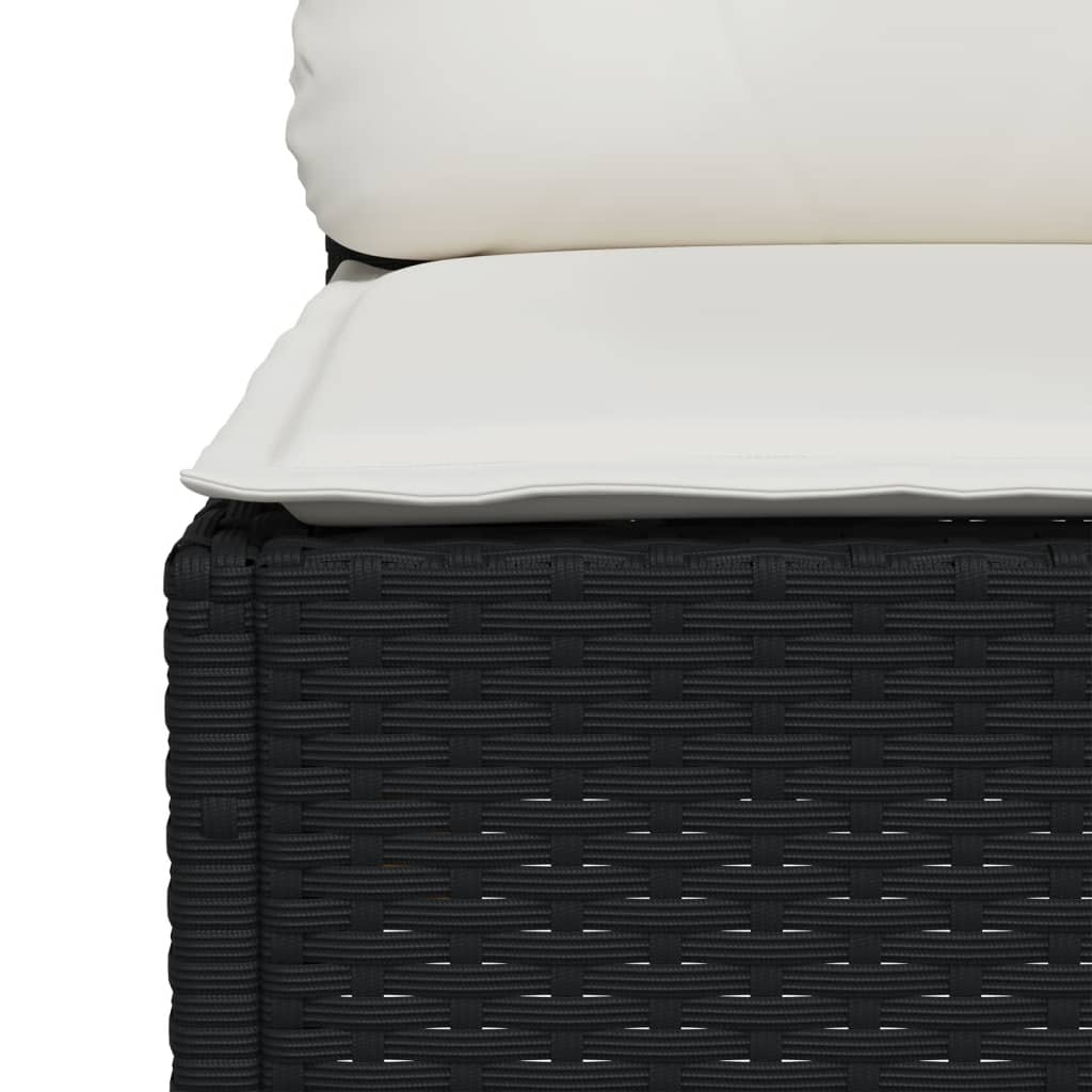 sofasæt til haven 5 dele med hynder polyrattan sort