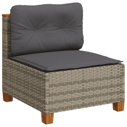 sofasæt 5 dele med hynder polyrattan grå