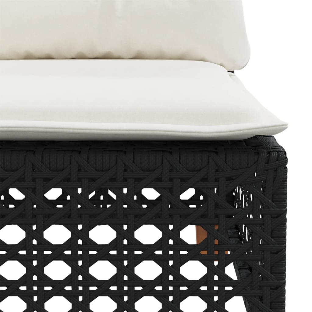 sofasæt til haven 5 dele med hynder polyrattan sort