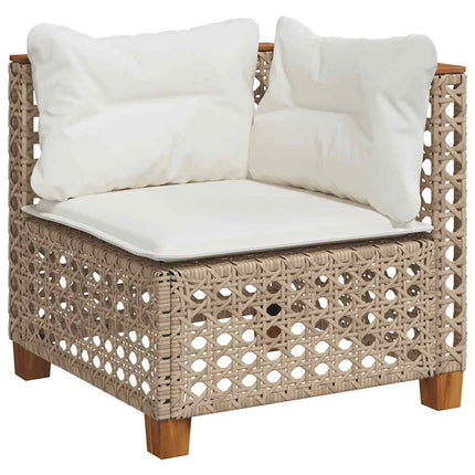 sofasæt til haven 6 dele med hynder polyrattan beige