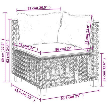 sofasæt til haven 8 dele med hynder polyrattan beige