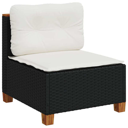 sofasæt til haven 8 dele med hynder polyrattan sort