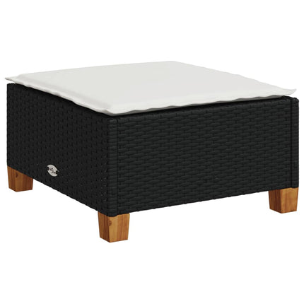 sofasæt til haven 7 dele med hynder polyrattan sort