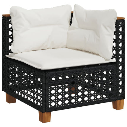 sofasæt til haven 7 dele med hynder polyrattan sort