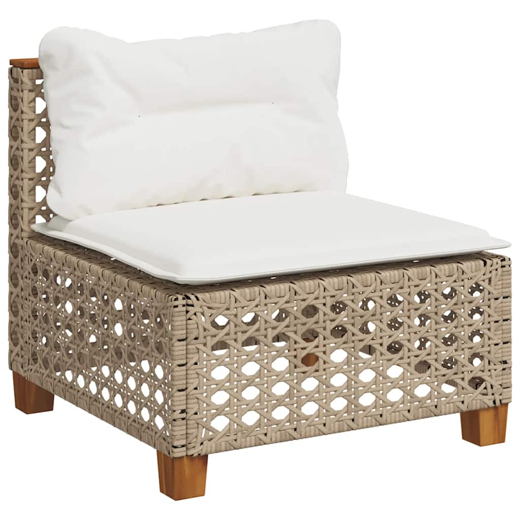 sofasæt til haven 7 dele med hynder polyrattan beige