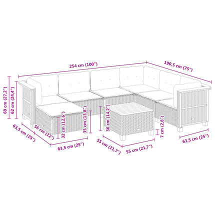 sofasæt til haven 8 dele med hynder polyrattan sort
