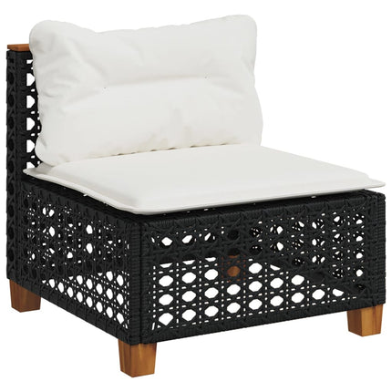 sofasæt til haven 6 dele med hynder polyrattan sort