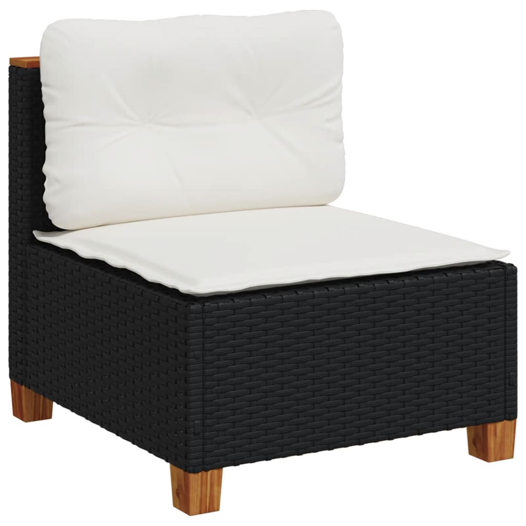 sofasæt til haven 8 dele med hynder polyrattan sort
