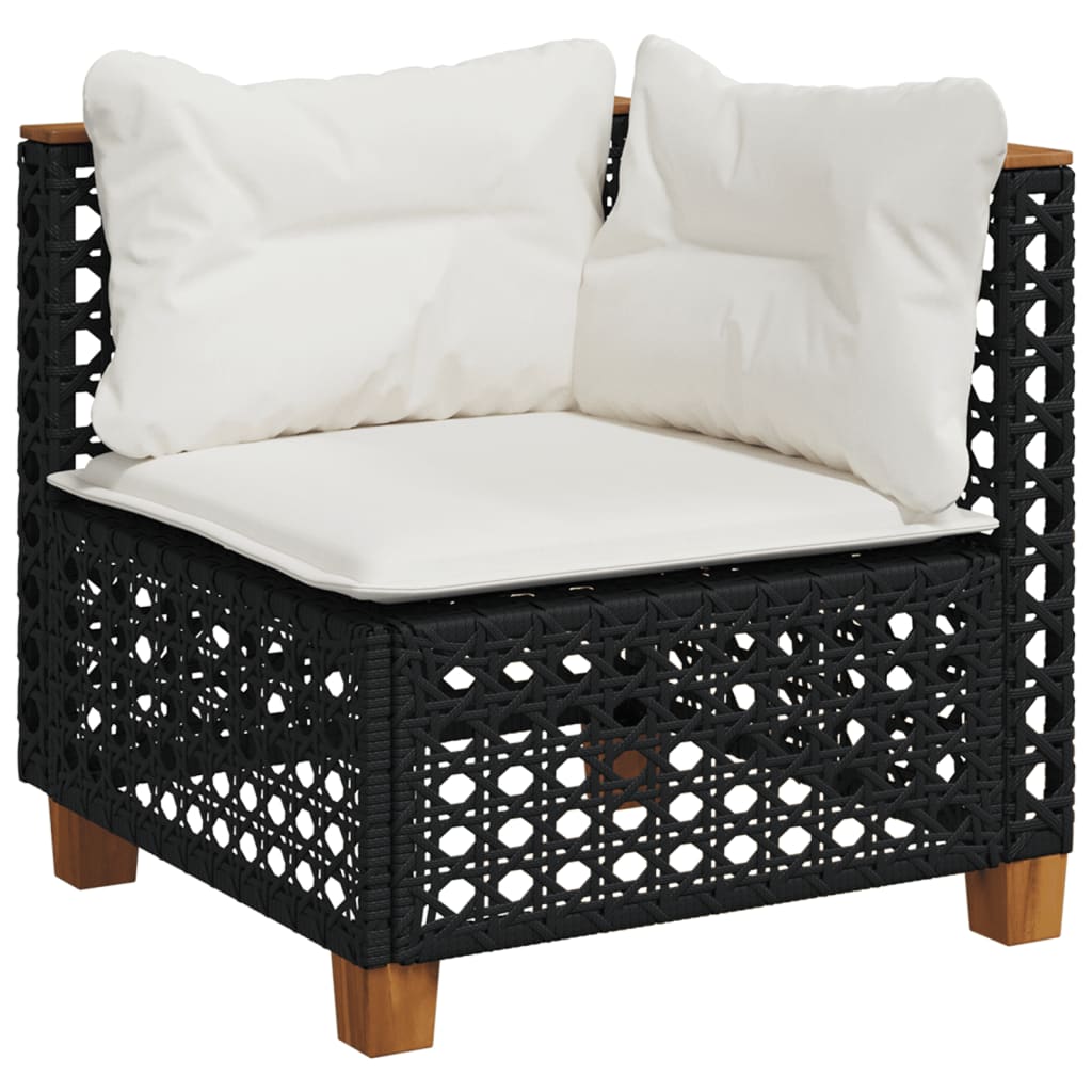 sofasæt til haven 8 dele med hynder polyrattan sort