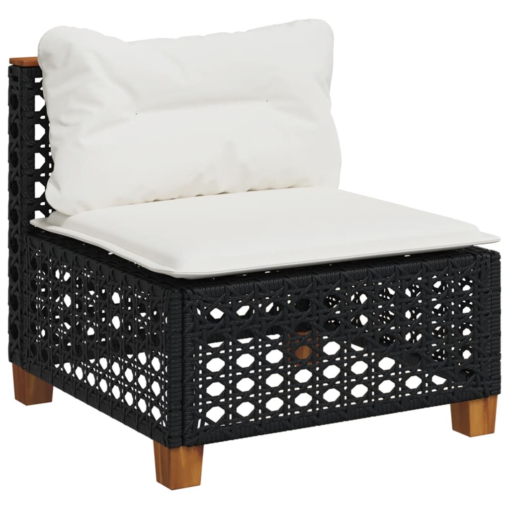 sofasæt til haven 8 dele med hynder polyrattan sort
