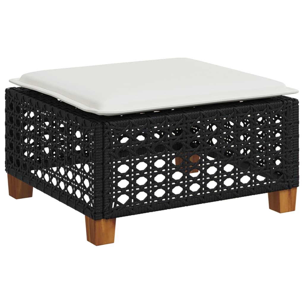 sofasæt til haven 8 dele med hynder polyrattan sort