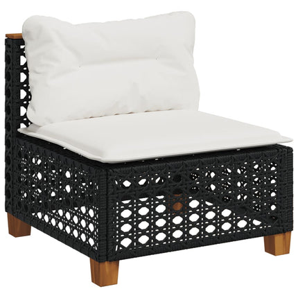 sofasæt til haven 9 dele med hynder polyrattan sort